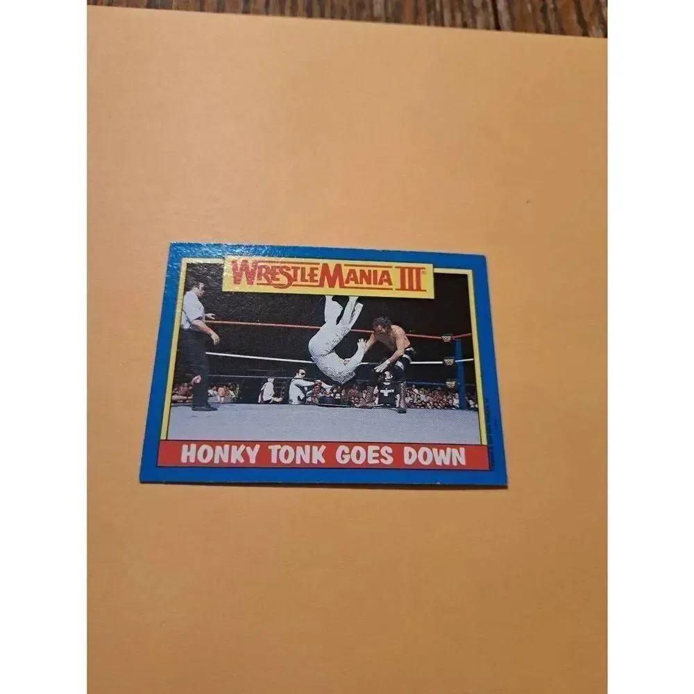 Vintage 1987 Topps WWF WrestleMania III Trading Card 52 Honky Tonk Jake Roberts